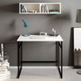 Hanah Home Mesa de Estudio con Estante de Pared Blanco y Negro